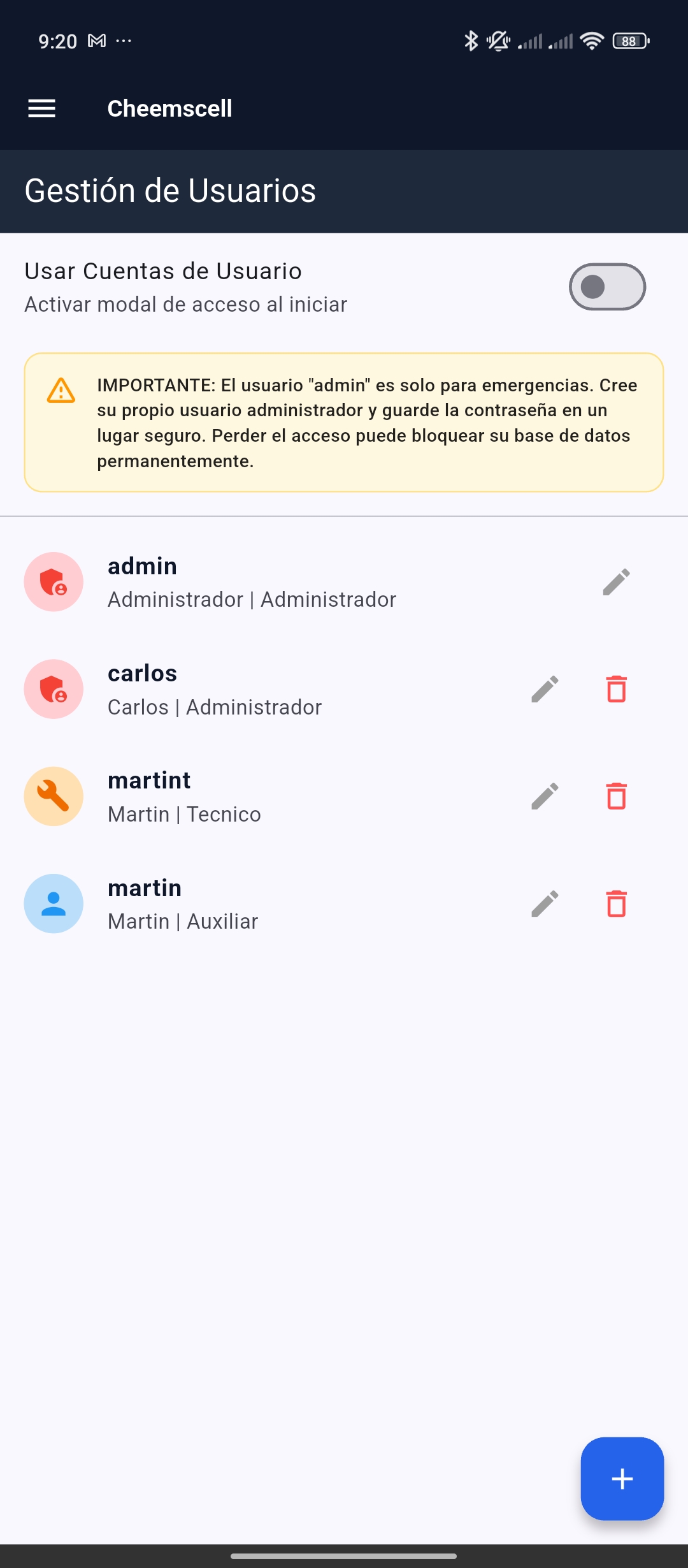 Gestión de Usuarios